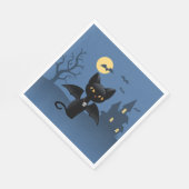 Serviette En Papier Halloween Vampire Chat noir avec ailes (Coin)