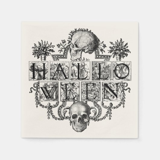 Serviette En Papier Halloween vintage (Devant)