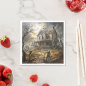 Serviette En Papier Halloween Vintage Haunted House Zombie (En situation)