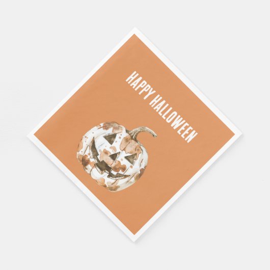 Serviette En Papier Halloween Western Cowgirl Cowboy Orange Pumpkin (Coin)