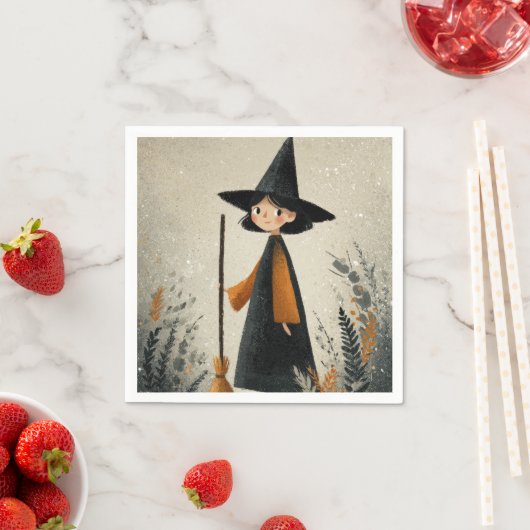 Serviette En Papier Halloween Whimsical Witch (En situation)