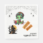 Serviette En Papier Halloween Whimsical Zombie Pilote Avion Enfants Ha (Devant)