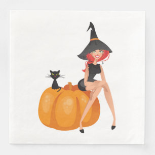 SERVIETTE EN PAPIER HALLOWEEN WITCH