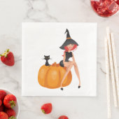 SERVIETTE EN PAPIER HALLOWEEN WITCH (En situation)