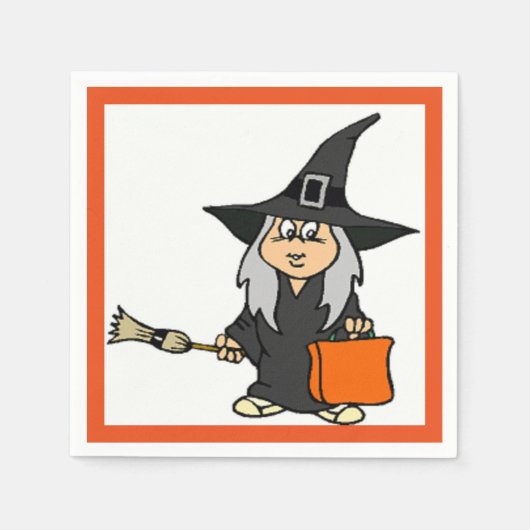 SERVIETTE EN PAPIER HALLOWEEN WITCH (Devant)