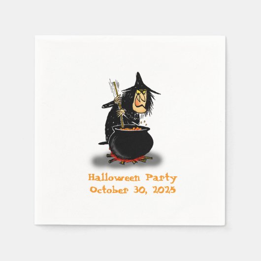 Serviette En Papier Halloween Witch et Caldron (Devant)