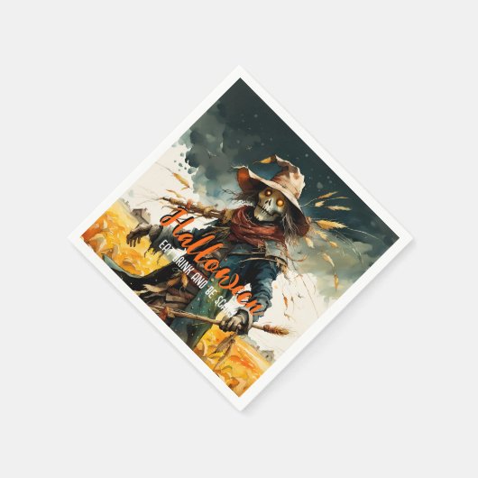 Serviette En Papier Hallween Mangez Boire et Soyez Effrayant Épouvanta (Coin)