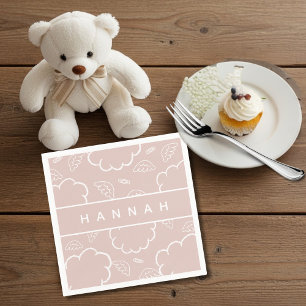 Serviette En Papier Halo d'ange personnalisé céleste Nuage Rose
