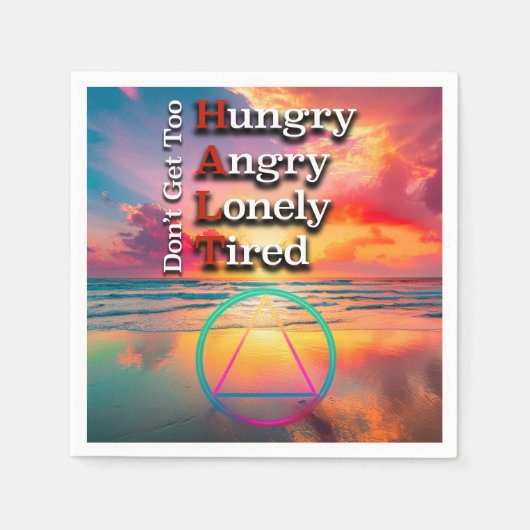 Serviette En Papier HALT Recovery Slogan Sunrise (Devant)