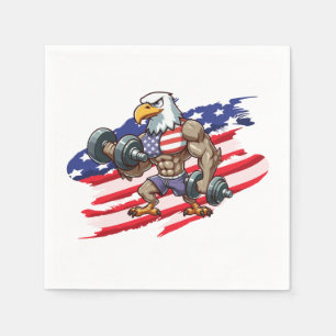 Serviette En Papier haltérophilie patriotique américaine aigle chauve