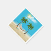 Serviette En Papier Hamac sur la plage tropicale (Coin)