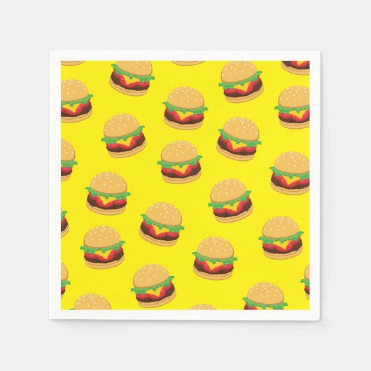 Serviette En Papier Hamburger Anniversaire Burger Napkins (Devant)