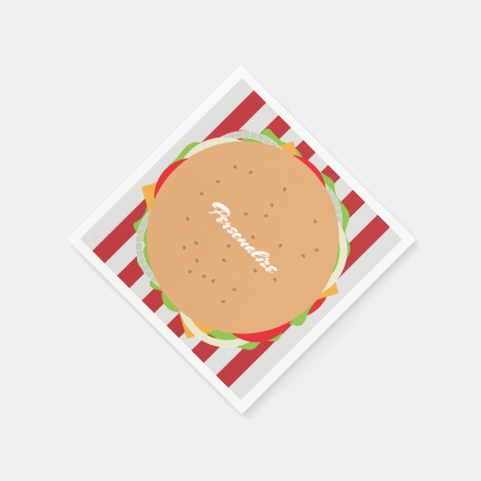 Serviette En Papier Hamburger cheeseburger mignon café (Coin)