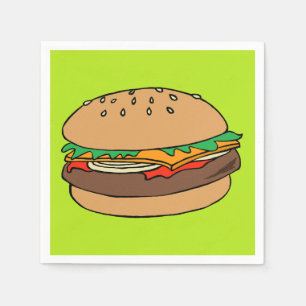 Serviette En Papier Hamburger cocktail napkin