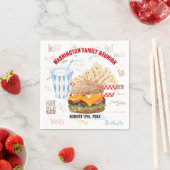 Serviette En Papier Hamburger Fries Fast Food Summer BBQ (En situation)
