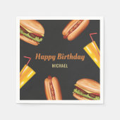 Serviette En Papier Hamburger Hot Dog BBQ Grill Nourriture heureux Ann (Devant)