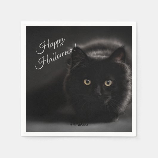 Serviette en papier HAMbWG - Chat noir (Devant)