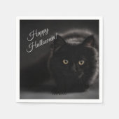 Serviette En Papier HAMbWG - Papier Napkin - Chat noir (Devant)