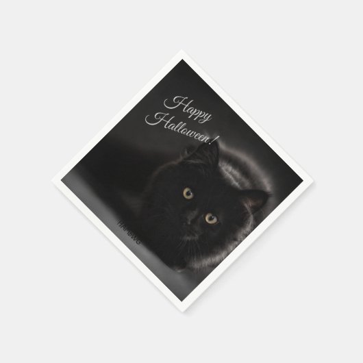 Serviette En Papier HAMbWG - Papier Napkin - Chat noir (Coin)
