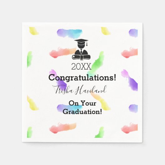 Serviette En Papier HAMbyWG - Papier d'aquarelle Napkin - Graduation (Devant)