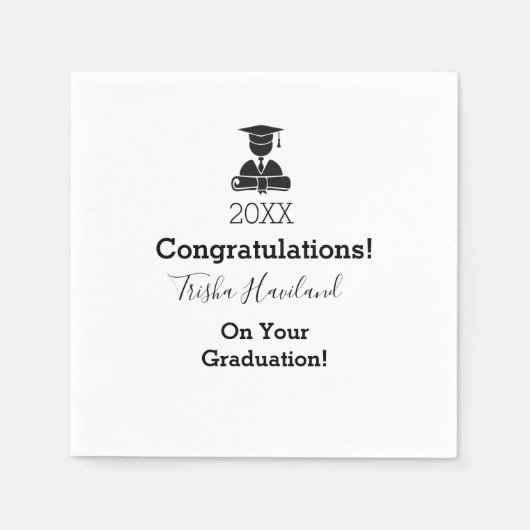 Serviette En Papier HAMbyWG - Papier Napkin - Graduation (Devant)