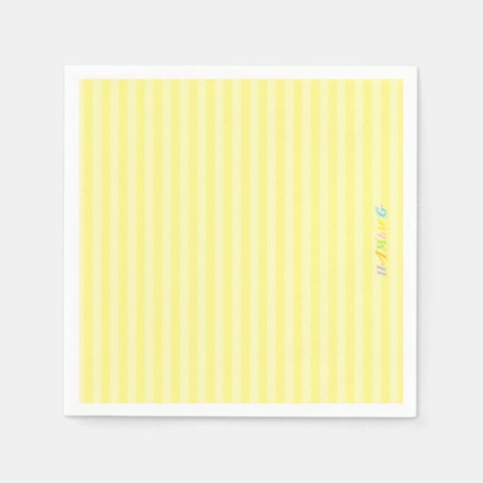 Serviette En Papier HAMbyWG - Papier Napkin - Grilles jaunes (Devant)