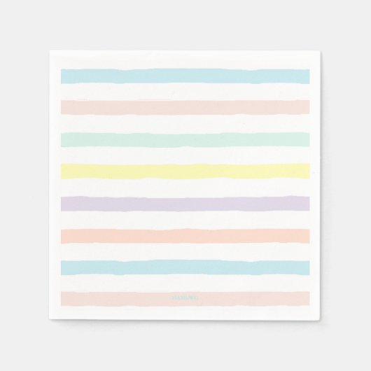 Serviette En Papier HAMbyWG - Papier Napkin - Pastel Stripes (Devant)