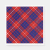 Serviette En Papier Hamilton tartan rouge bleu violet plaid (Devant)