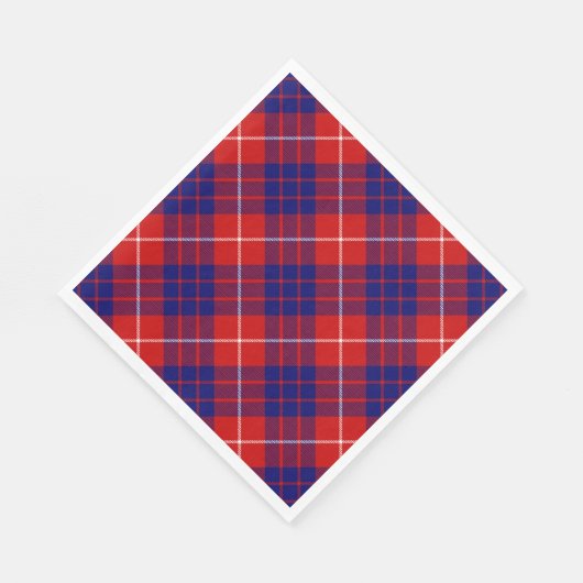 Serviette En Papier Hamilton tartan rouge bleu violet plaid (Coin)