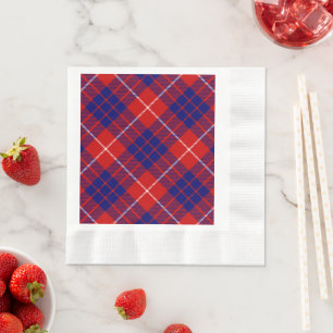 Serviette En Papier Hamilton tartan rouge bleu violet plaid