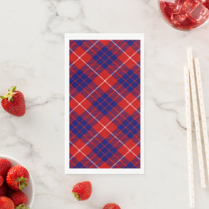 Serviette En Papier Hamilton tartan rouge bleu violet plaid