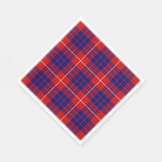 Serviette En Papier Hamilton tartan rouge bleu violet plaid (Coin)