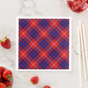 Serviette En Papier Hamilton tartan rouge bleu violet plaid