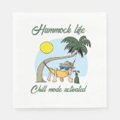 Serviette En Papier Hammock Life Chill Mode Activé Drôle Cartoon (Devant)