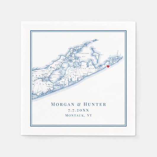 Serviette En Papier Hamptons Montauk Élégant mariage serviettes (Devant)