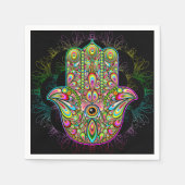 Serviette En Papier Hamsa Fatma Main Psychedelic Art (Devant)