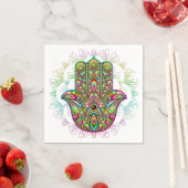 Serviette En Papier Hamsa Fatma Main Psychedelic Art (En situation)