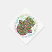 Serviette En Papier Hamsa Fatma Main Psychedelic Art (Coin)