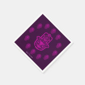 Serviette En Papier Hamsa florale (rose) (Coin)