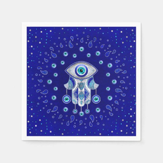 Serviette En Papier Hamsa Hand-Evil Eye Amulet (Devant)