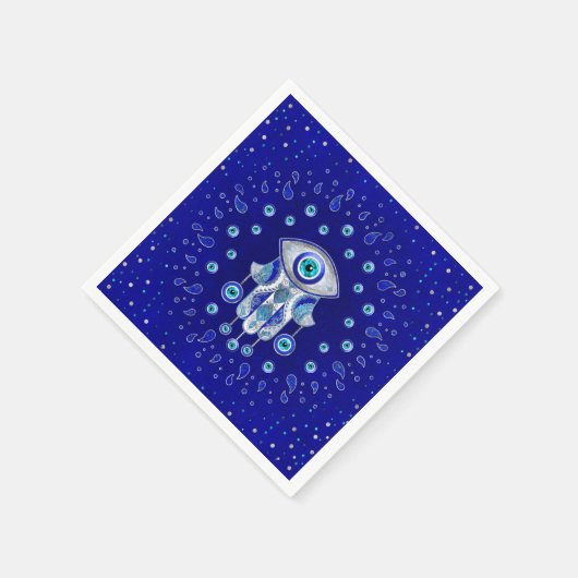 Serviette En Papier Hamsa Hand-Evil Eye Amulet (Coin)