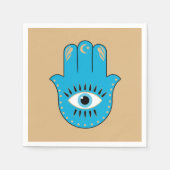 Serviette En Papier Hamsa main Grec mal Oeil bleu (Devant)