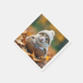 Serviette En Papier Hamster d'automne en coquille de noix (Coin)