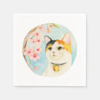 Hanami | Calico Chat et l'aquarelle de la fleur de
