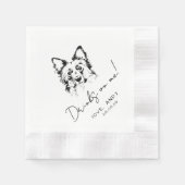 Serviette En Papier Hand Drawn Border Collie Drinks on me Cocktail (Devant)