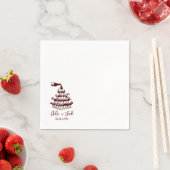 Serviette En Papier Hand Drawn Champagne Tower Glass Wedding Napkins (En situation)
