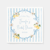 Serviette En Papier Hand Drawn Coastal Italian Lemon Bridal Shower (Devant)