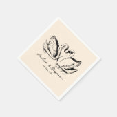 Serviette En Papier hand drawn Couple Swan Whimsical Wedding (Coin)