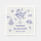 Serviette En Papier Hand Drawn Cowgirl Bachelorette Weekend (Devant)