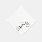 Serviette En Papier Hand Drawn Cupid Icon Cocktail Wedding (Coin)